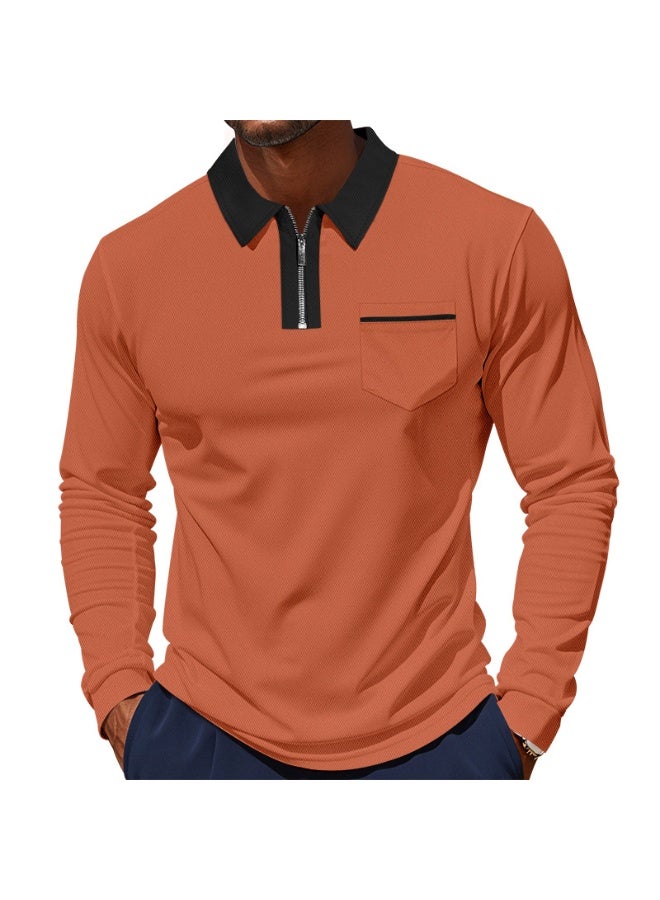 Classic British Style Long Sleeve Polo Shirt Quick Dry Breathable Men's Golf T-Shirt - Image 1