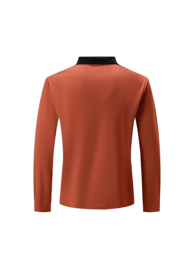Classic British Style Long Sleeve Polo Shirt Quick Dry Breathable Men's Golf T-Shirt - Image 3