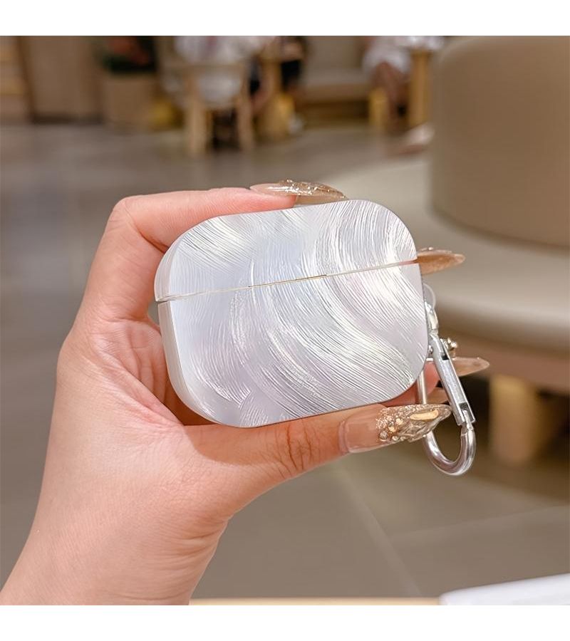 Transparent Case For Airpods 12 3 4 Pro 1 With Carabiner Wave Design Durable Protective - Image 1