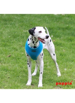 Soft Dog Harness No Choke Over-The-Head Triple Layered Breathable Mesh Adjustable Chest Belt and Quick-Release Buckle, Sky Blue, Medium