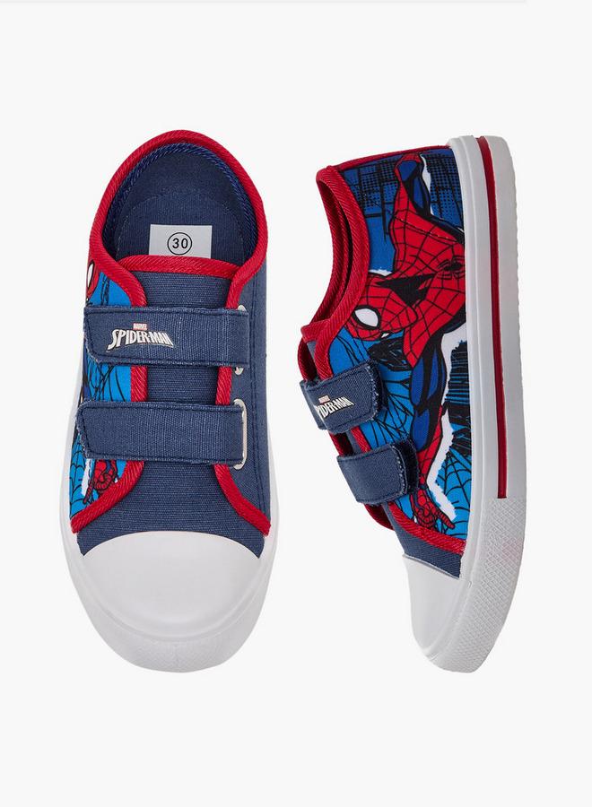Marvel Heroes Boys Spider-Man Print Hook & Loop Ankle Sneakers - Image 1