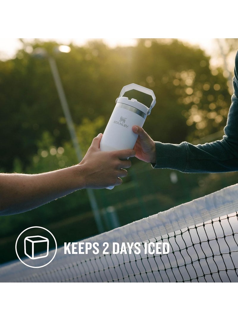 IceFlow Flip Straw Water Bottle With Straw 0.88L – Keeps Drinks Cold for 12+ Hours – Leakproof – Stainless Steel Water Bottle – BPA-Free Travel Mug – Easy to Carry – Dishwasher Safe – Frost Color
