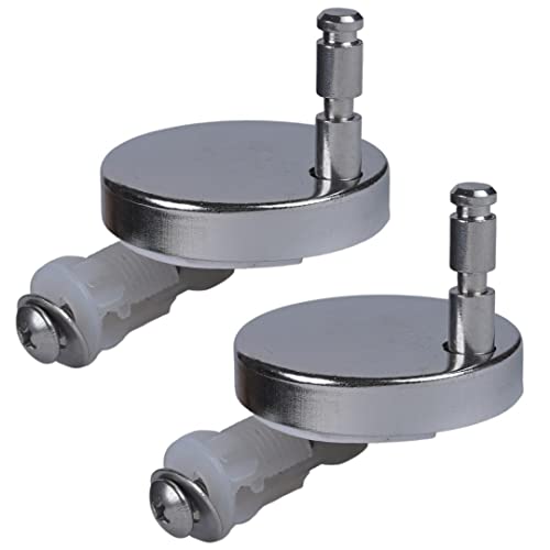 JKC SS Seat Cover Hinges Kit for Hindware Wall Hung and One Piece Toilet Soft Close Hydraulic Seat Cover (45mm - Round SS Cap) - Image 1