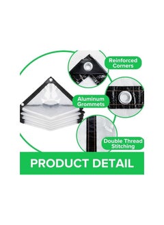The Bros Waterproof Canopy, 2X3m TarPaulin Waterproof Heavy Duty, Large PVC Plastic Sheeting Rain Tarp with Eyelets, Waterproof Lightweight Canopy Tent, Pool, Car, Roofs, Furniture Cover  - Image 2