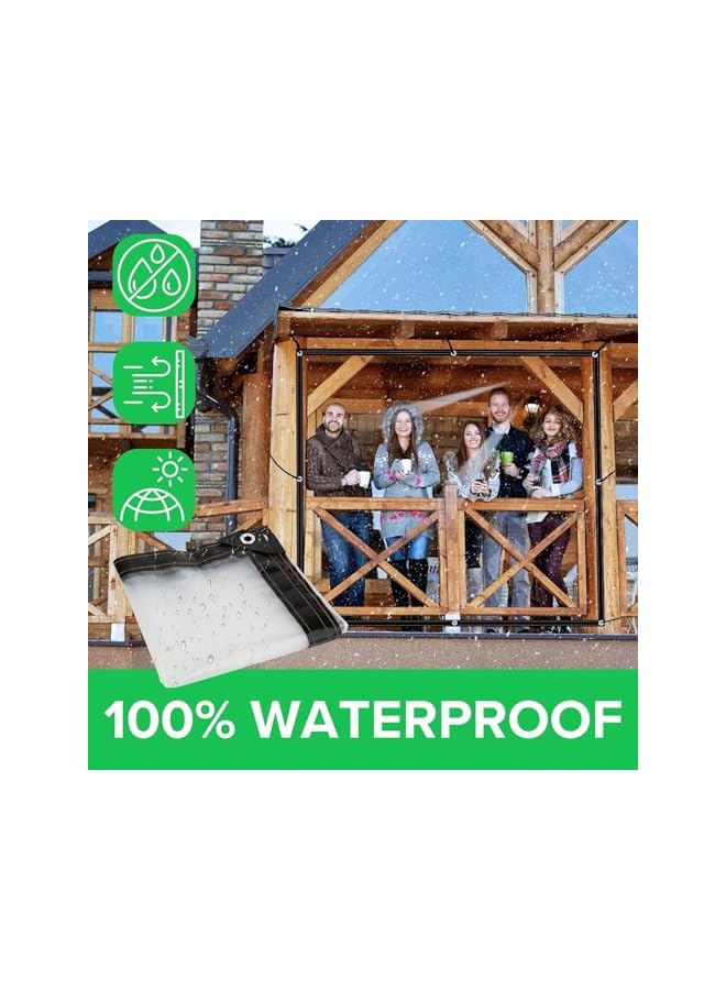 The Bros Waterproof Canopy, 2X3m TarPaulin Waterproof Heavy Duty, Large PVC Plastic Sheeting Rain Tarp with Eyelets, Waterproof Lightweight Canopy Tent, Pool, Car, Roofs, Furniture Cover  - Image 3