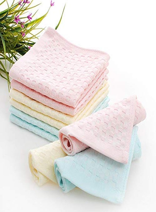 SUPER MARCHE Supermarche Dual Check Delight 12-Pack Luxury Women's Cotton Face Towels, Multi-Colored Hankies for a Stylish and Plush Experience in Every Use - Image 2