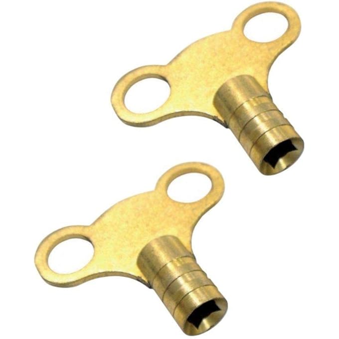 Nartel RADIATOR PLUMBING BLEED BLEEDING KEY KEYS SOLID BRASS VENT VENTING AIR VALVE (PACK OF 2) - Image 1