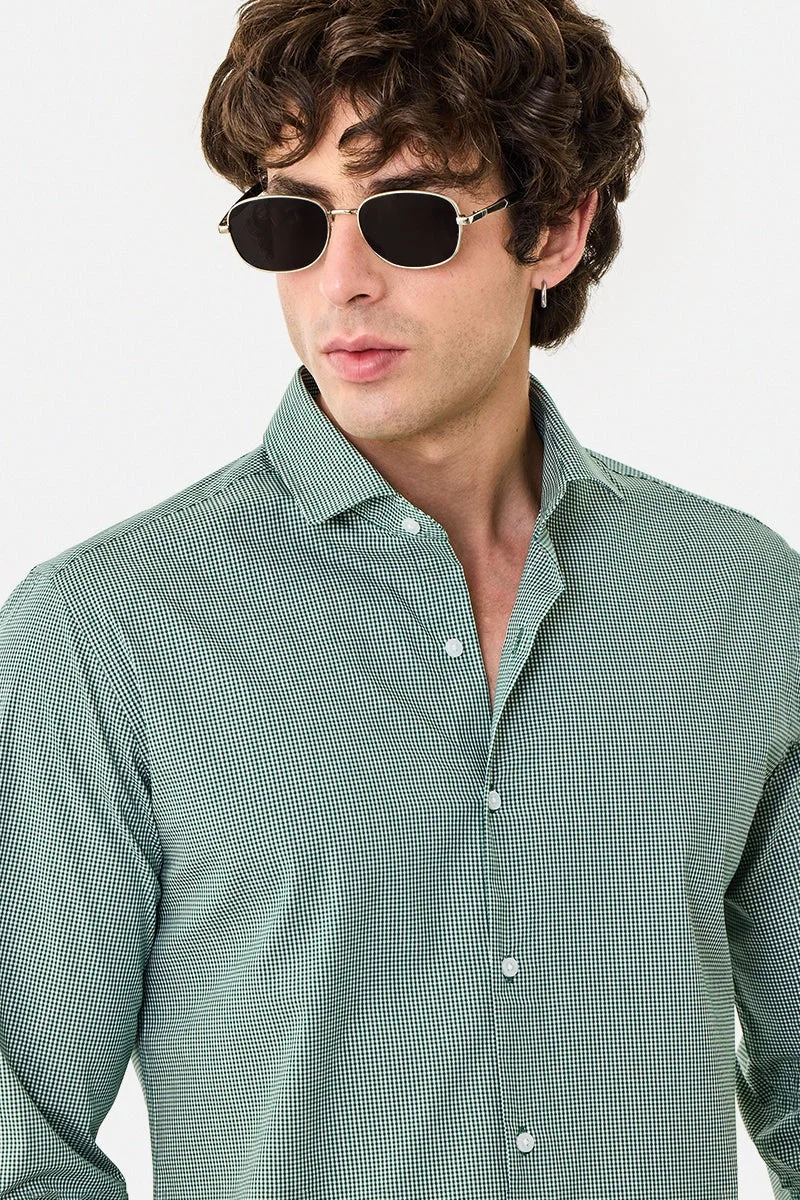 SNITCH Slim Fit Stretch Gingham Check Shirt