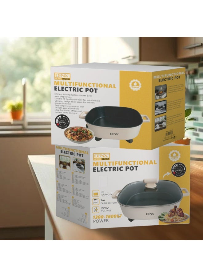 DENX  DX3905 Multifunctional Electric Pot 6L – 1300–1600W - Image 5