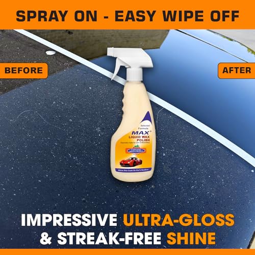 MAX Liquid Wax Polish 500 ml for Instant High Gloss, Smoothness, UV Protection, Non-greasy and Long Lasting Paint Protection by Carnauba Wax Coating - Image 5