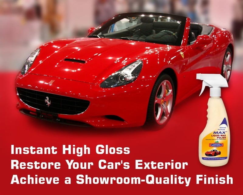MAX Liquid Wax Polish 500 ml for Instant High Gloss, Smoothness, UV Protection, Non-greasy and Long Lasting Paint Protection by Carnauba Wax Coating - Image 2
