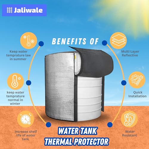 WNE Jaliwale Water Tank Insulation Cover, Water Tank Cover Roof Top Thermal Water Tank Jacket, Triple Layer Insulation Cover to Protect from Hot and Cold Weather (1000 Liters) - Image 2
