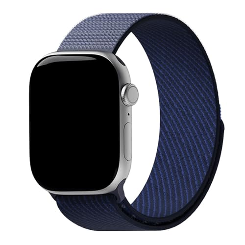 DailyObjects Electric Blue Track Nylon Watch Strap Compatible with Apple Watch Series11/10 46mm|Ultra 3/2 and Ultra-49mm |9/8/7 (45mm) | Series SE3/SE2/SE/6/5/4 (44mm) -Watch Not Included - Image 1