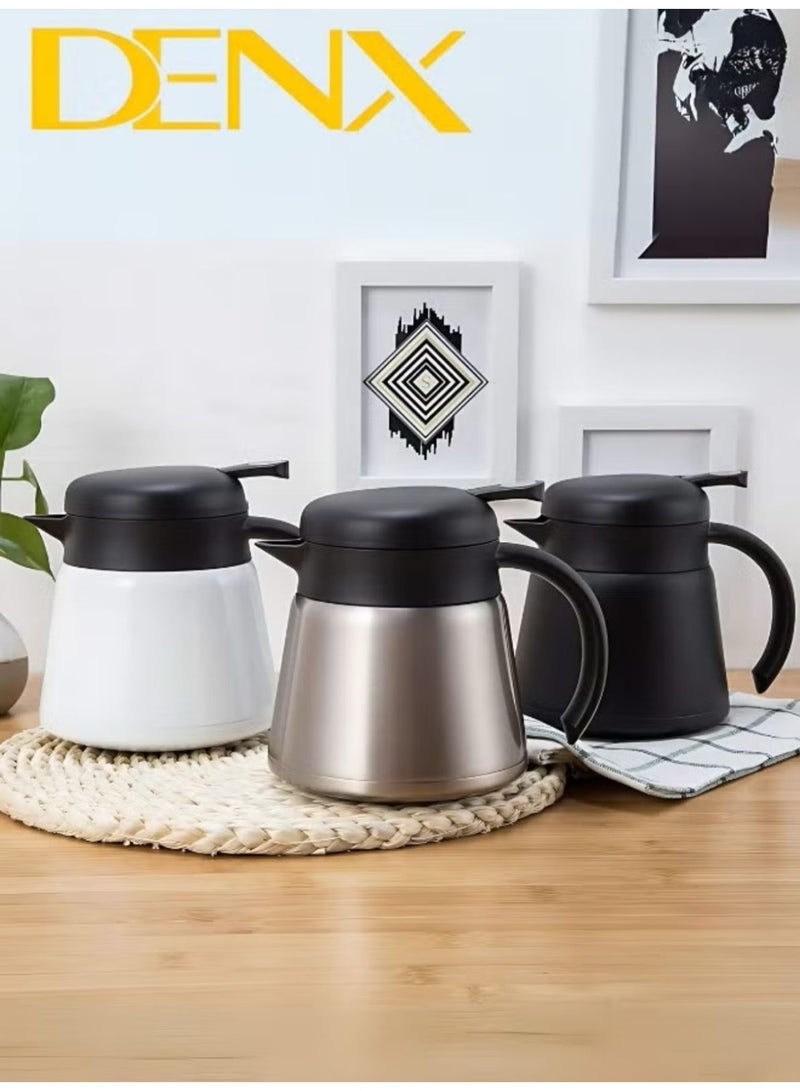 Denx Insulated Coffee and Tea Thermos with 880ml Capacity, Includes Two Additional Serving Cups, Black Color by Denix DX2036 - Image 5