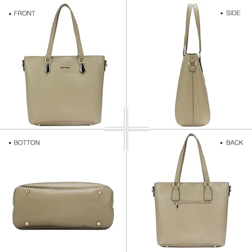 2E-youth Designer Purses and Handbags for Women Satchel Shoulder Bag Tote Top Handle Bag (4a-khaki) - Image 4
