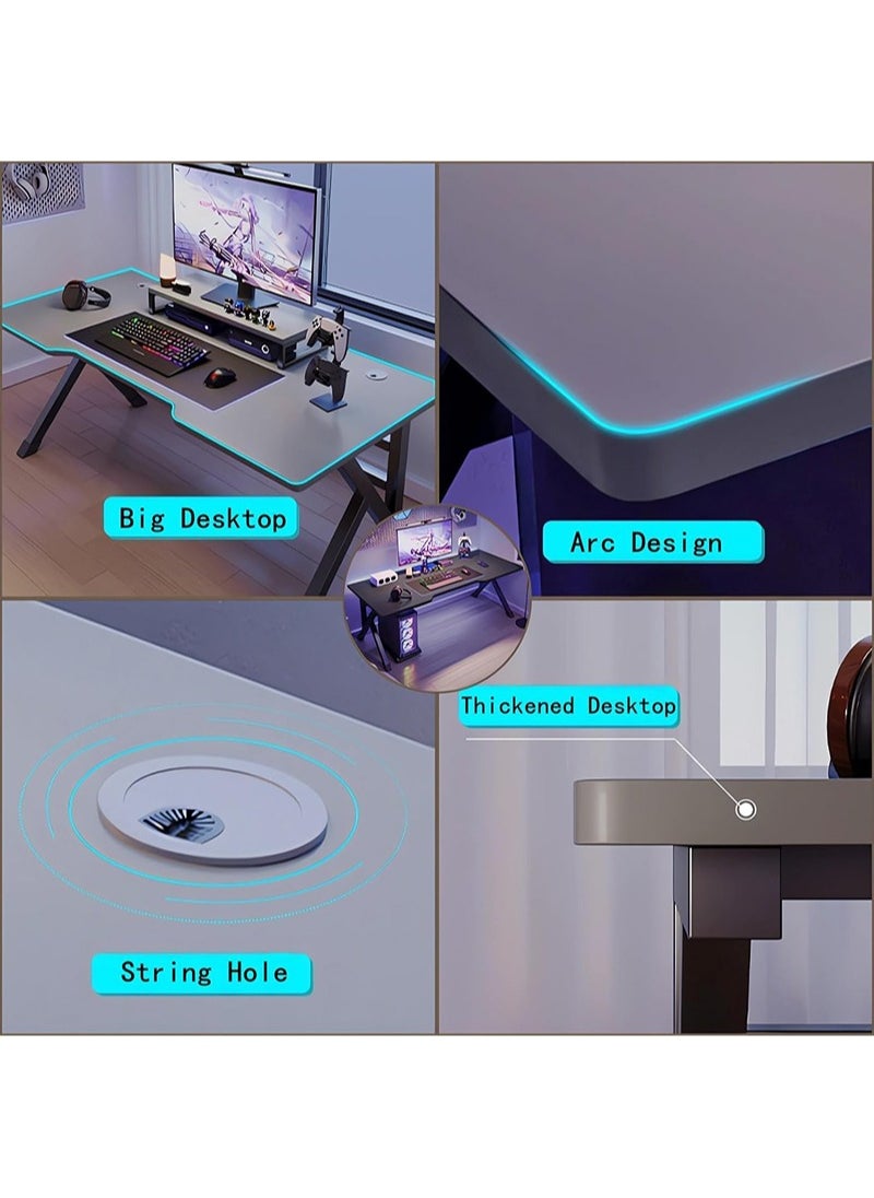 AGD Home Gaming Computer Desk, Study Writing Table, Modern Simple Laptop Table for Students, Teens and Adults, Easy to Assemble (Black)  - Image 3