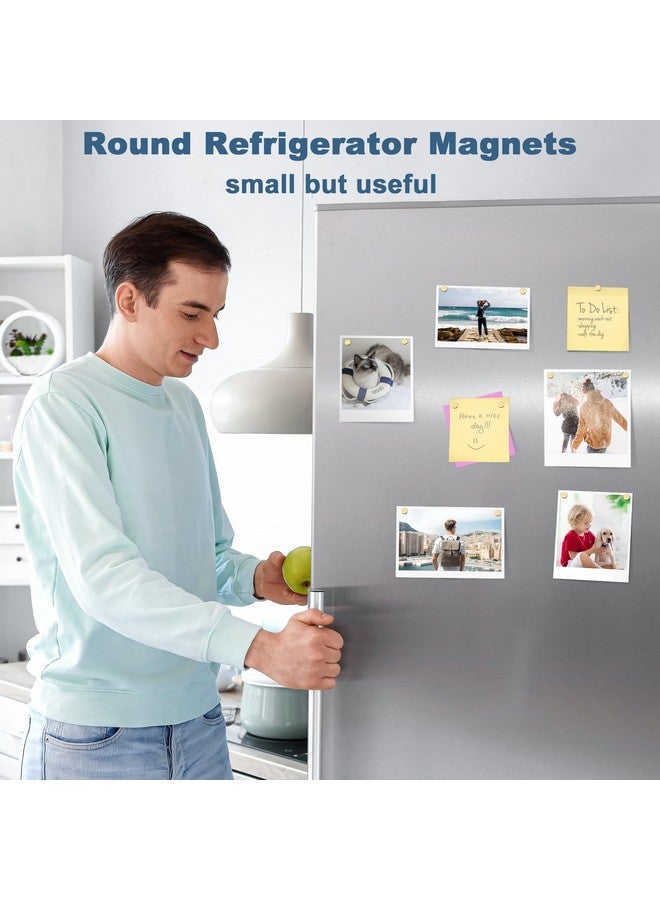 SMARTAKE 40 Pcs Refrigerator Magnets, 6x2mm Small Round Fridge Magnets, Multi-Use Premium Neodymium Tiny Circle Magnets, for Whiteboard, Billboard, Crafts, DIY, Home, Kitchen, Office, School (Gold) - Image 3