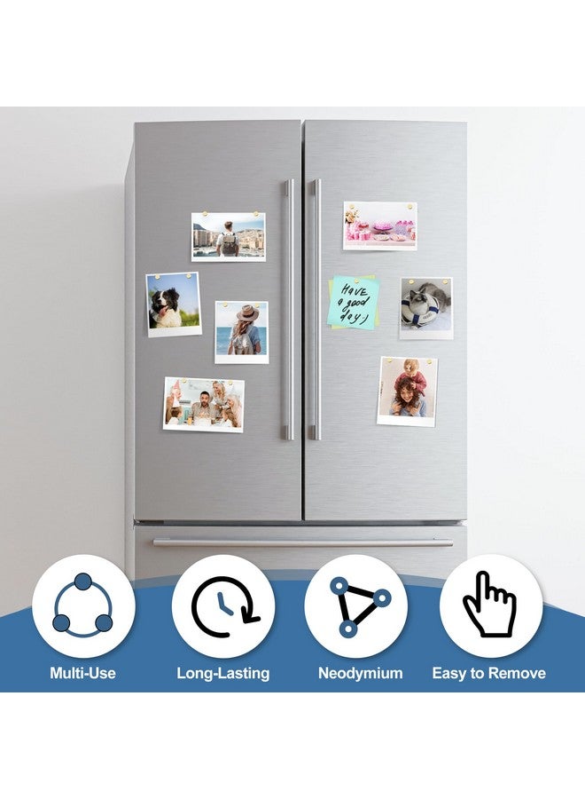 SMARTAKE 40 Pcs Refrigerator Magnets, 6x2mm Small Round Fridge Magnets, Multi-Use Premium Neodymium Tiny Circle Magnets, for Whiteboard, Billboard, Crafts, DIY, Home, Kitchen, Office, School (Gold) - Image 4