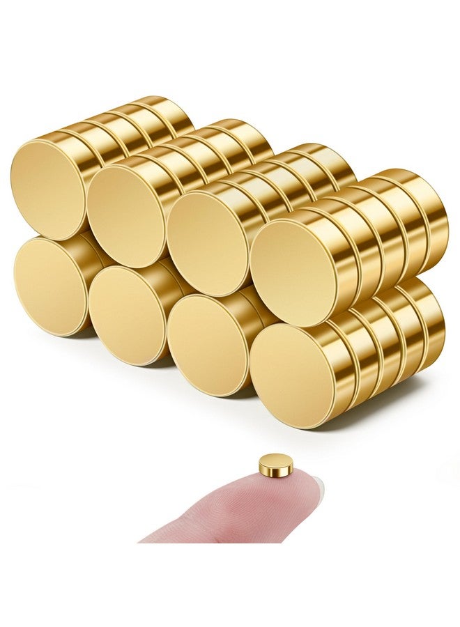 SMARTAKE 40 Pcs Refrigerator Magnets, 6x2mm Small Round Fridge Magnets, Multi-Use Premium Neodymium Tiny Circle Magnets, for Whiteboard, Billboard, Crafts, DIY, Home, Kitchen, Office, School (Gold) - Image 1