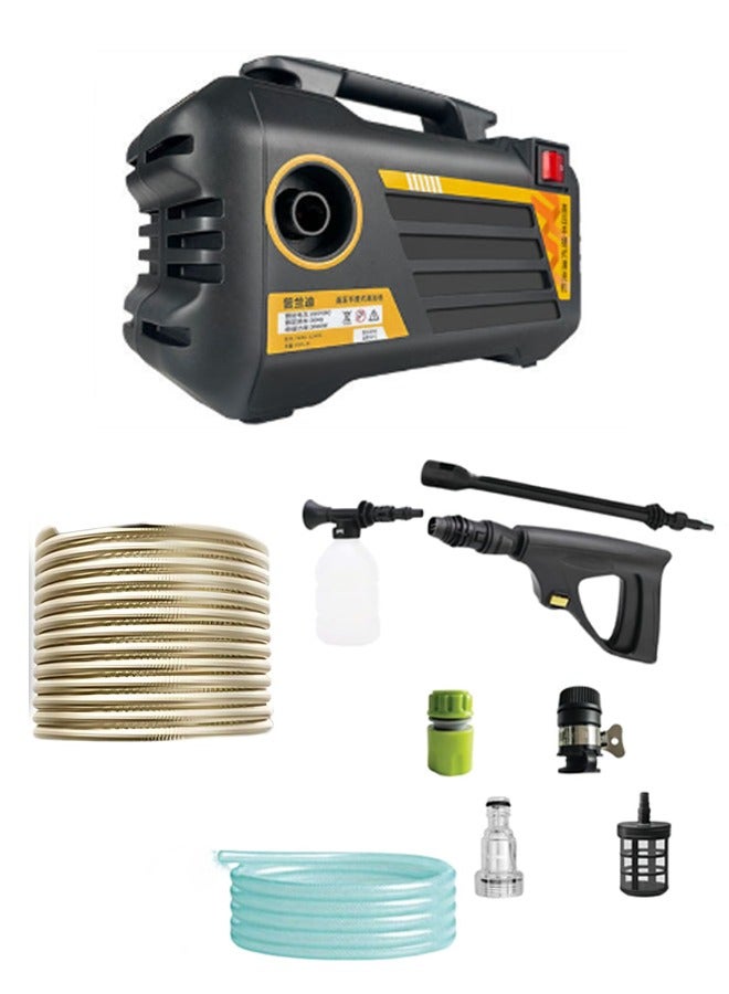 Bolivia's Pressure Washer, Heavy-Duty High-Pressure Car Washing Pump with 10m Anti-Burst Hose & 1.5m Inlet Pipe for Deep Cleaning of Cars, Buildings, Patios - Image 1