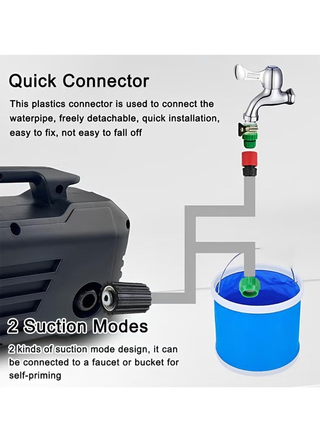 Bolivia's Pressure Washer, Heavy-Duty High-Pressure Car Washing Pump with 10m Anti-Burst Hose & 1.5m Inlet Pipe for Deep Cleaning of Cars, Buildings, Patios - Image 3
