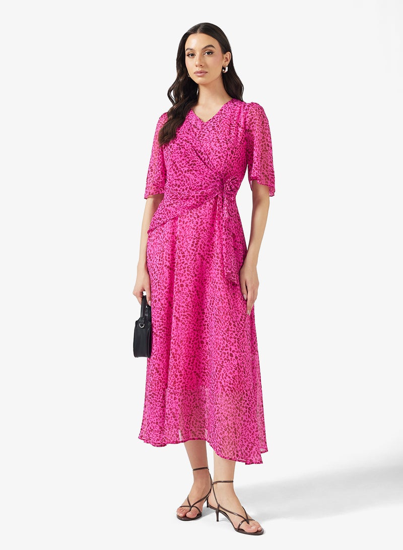 ايلا فستان مطبوع بأكمام واسعة - Image 1