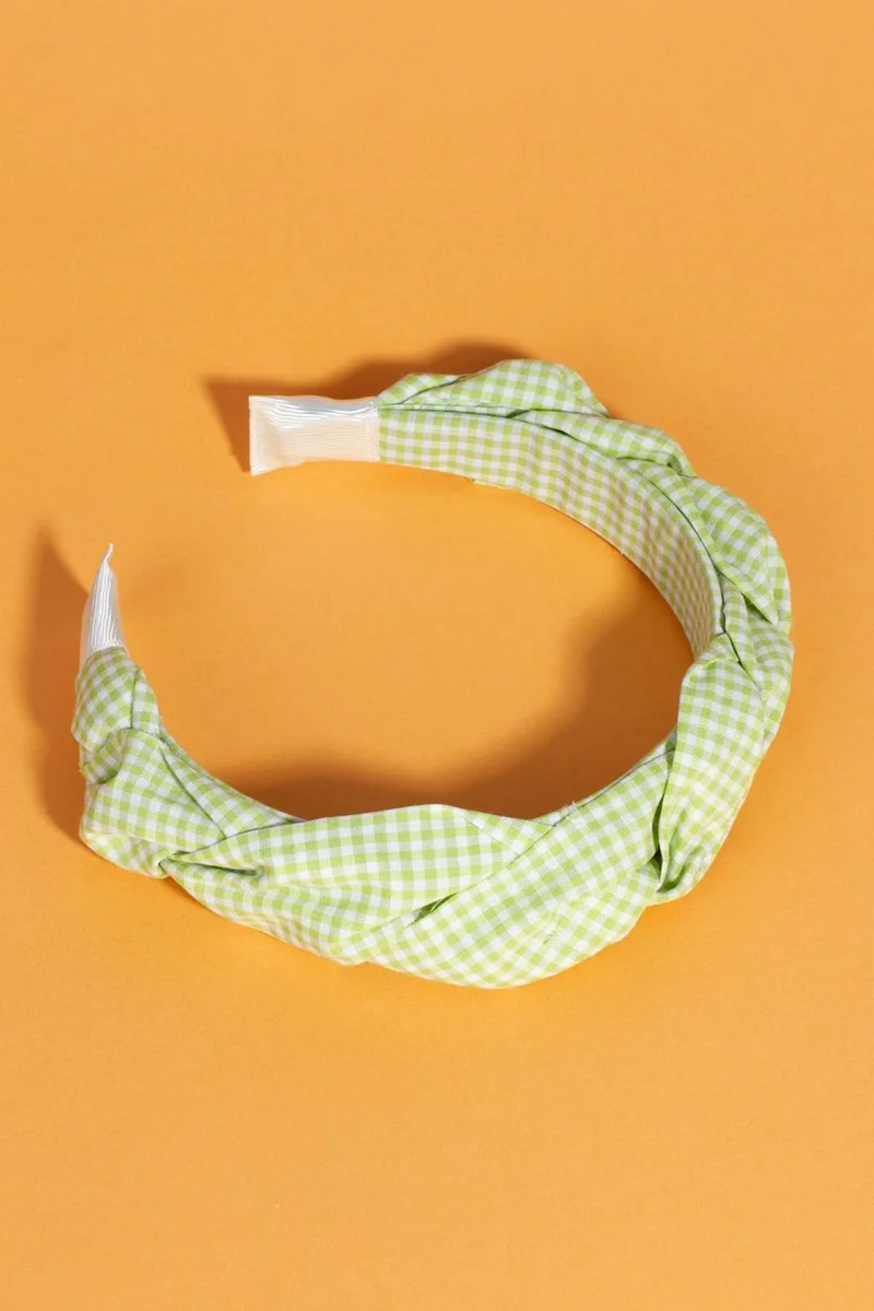 باهلس Women's Green Special Series Gingham Crown Hair Band
