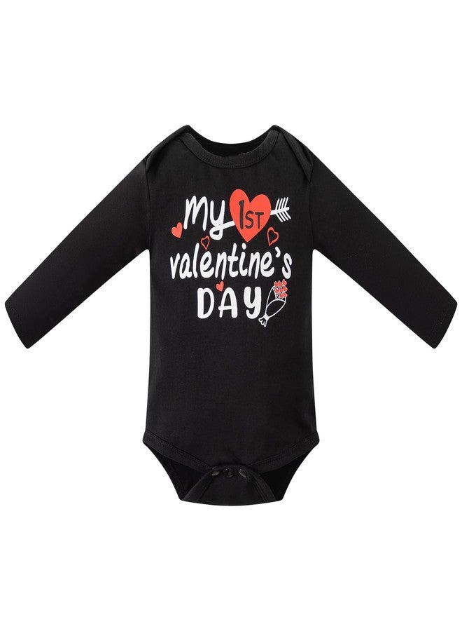 Okbebe Baby Boys Valentines Day Outfit Infant My First Valentine‘s Day Clothes Pants Set (Black 0-3M) - Image 3