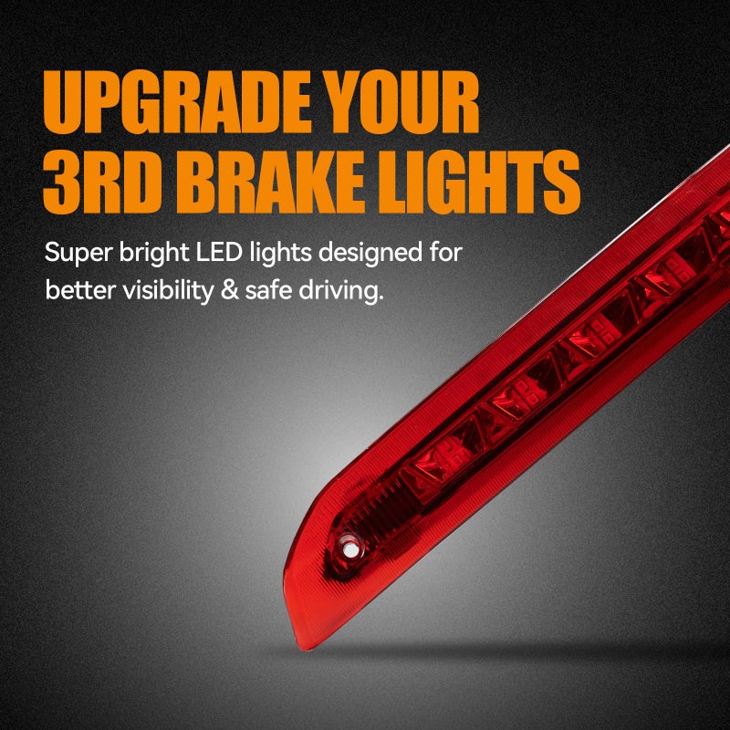 Cxdar Third 3rd Brake Light LED for 2013-2018 Ford Escape, High Mount Rear Brake Lights Assembly for 13-18 Escape, Waterproof Center Cab Lamp Stop Light (Red) - Image 3