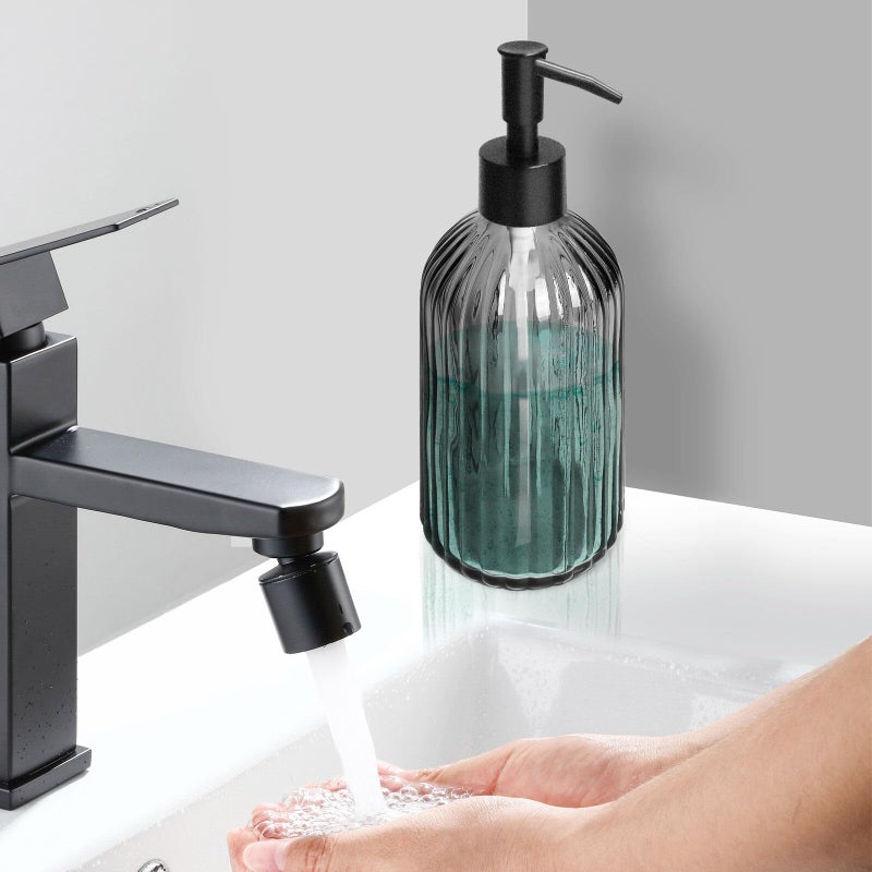 Topsky Glass Soap Dispenser With Plastic Pump  400Ml Liquid Hand Soap Dispenser  Rustproof Pump For Kitchen & Bathroom  Great For Lotions  Essential Oil  Liquid Soaps Gray - Image 2