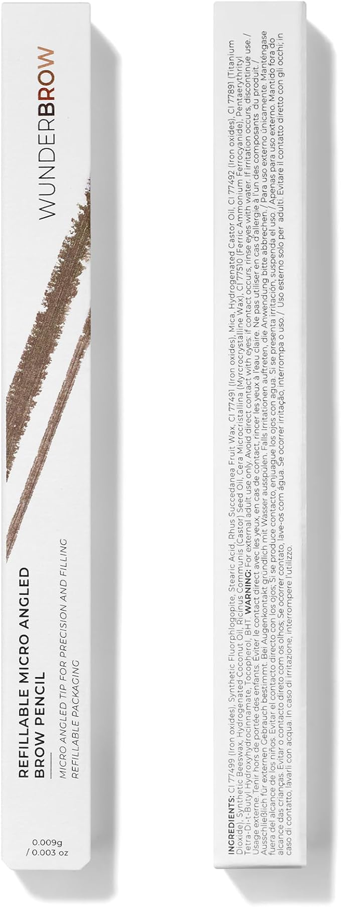 قلم حواجب وندر براو القابل لإعادة التعبئة - قلم حواجب نباتي وخالي من القسوة - بني