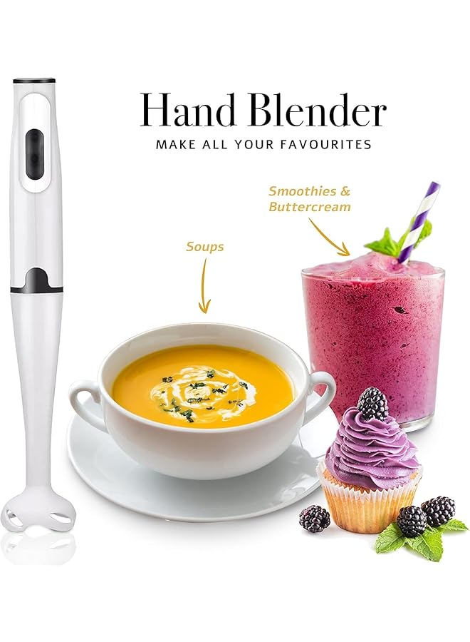 Denx Stick Blender 400W Handheld Electric Blender With Stainless Steel Blades Portable Grip Stick Mixer Use For Blending Pureeing Whipping And Mixing Soups Smoothies Sauces And More Dx2012 - Image 4