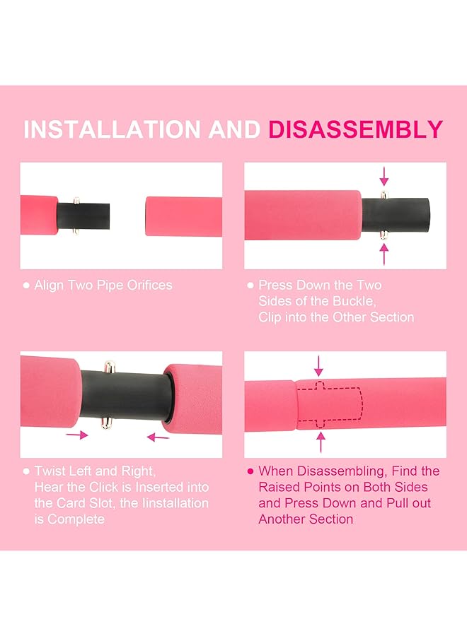 Generic Pilates Bar Portable Pilates Bar Kit with Adjustable Resistance Band Yoga Pilates Bar Reformer Kit Home Gym Exercise Stick Bar with for Hipsline Stretching Muscle Toning  - Image 2