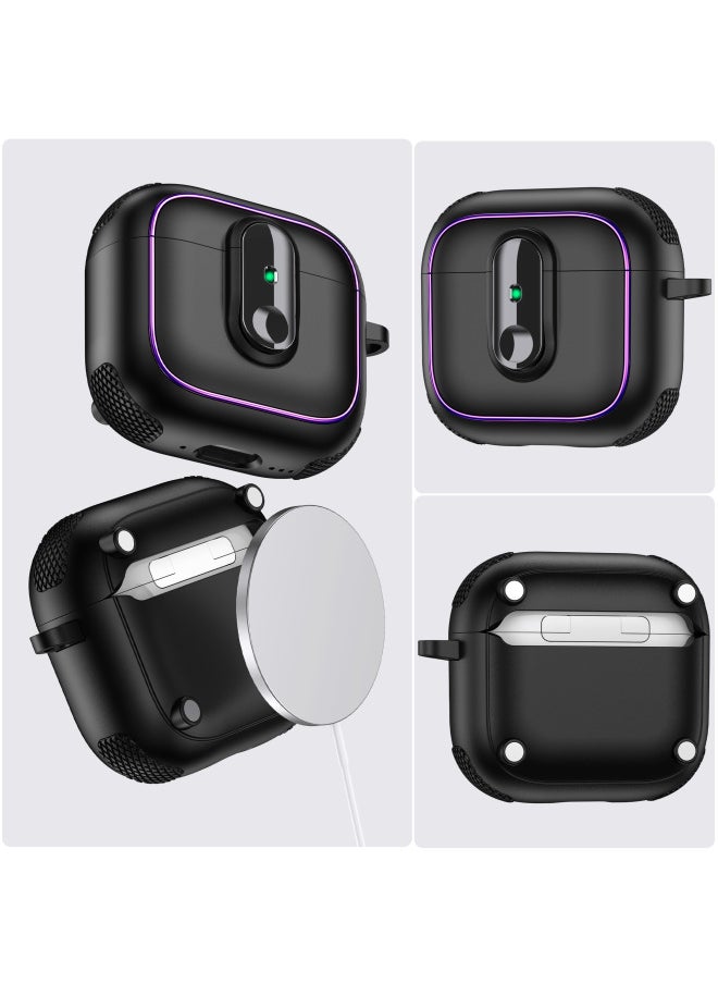 Generic - For Apple Airpods Pro2 Earphone Shell Electroplated With Switch Bluetooth Protective Cover Creative Airpods 4-Color:Black Light Blue-Applicable Models:Airpods 1/2 Generation - Image 1