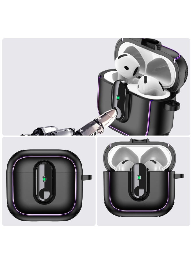 Generic - For Apple Airpods Pro2 Earphone Shell Electroplated With Switch Bluetooth Protective Cover Creative Airpods 4-Color:Black Light Blue-Applicable Models:Airpods 1/2 Generation - Image 1
