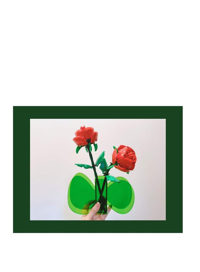 SYOSI Flower Vase, Acrylic Vases, Green Ins Style Floral Arrangement Green Leaf, for Wedding Centerpieces, Home Decorations, Office Ornaments  - Image 2