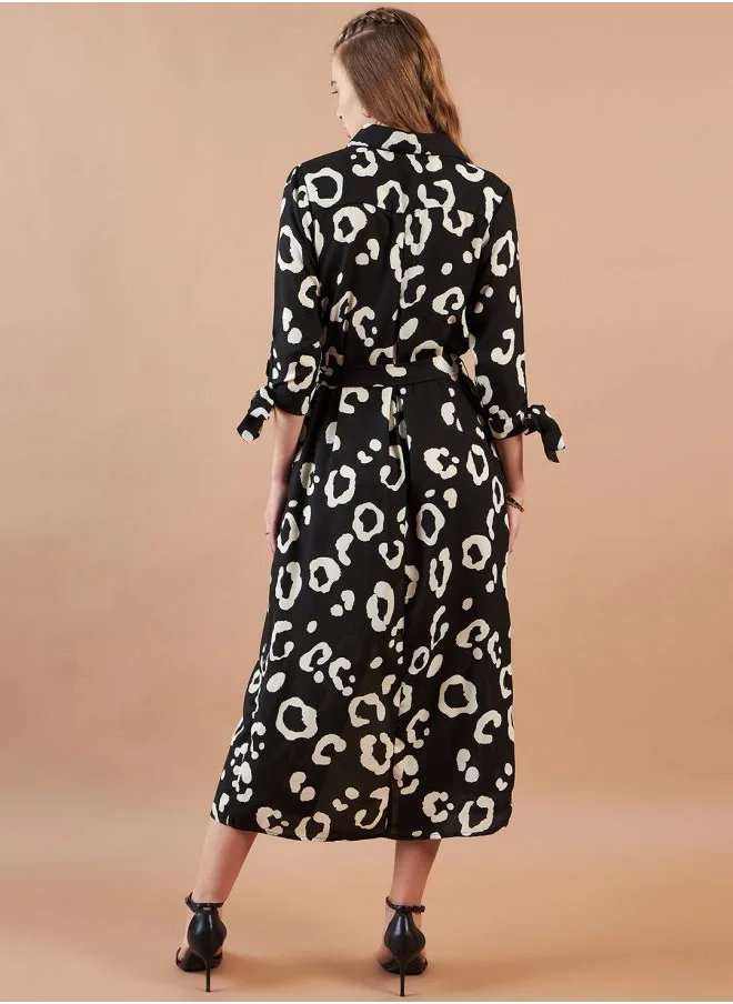 Freehand Women Loose Fit Casual Animal Print Maxi Dress