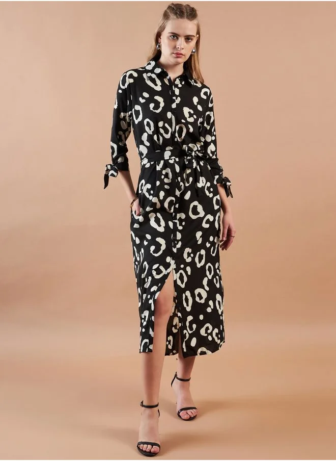 Freehand Women Loose Fit Casual Animal Print Maxi Dress