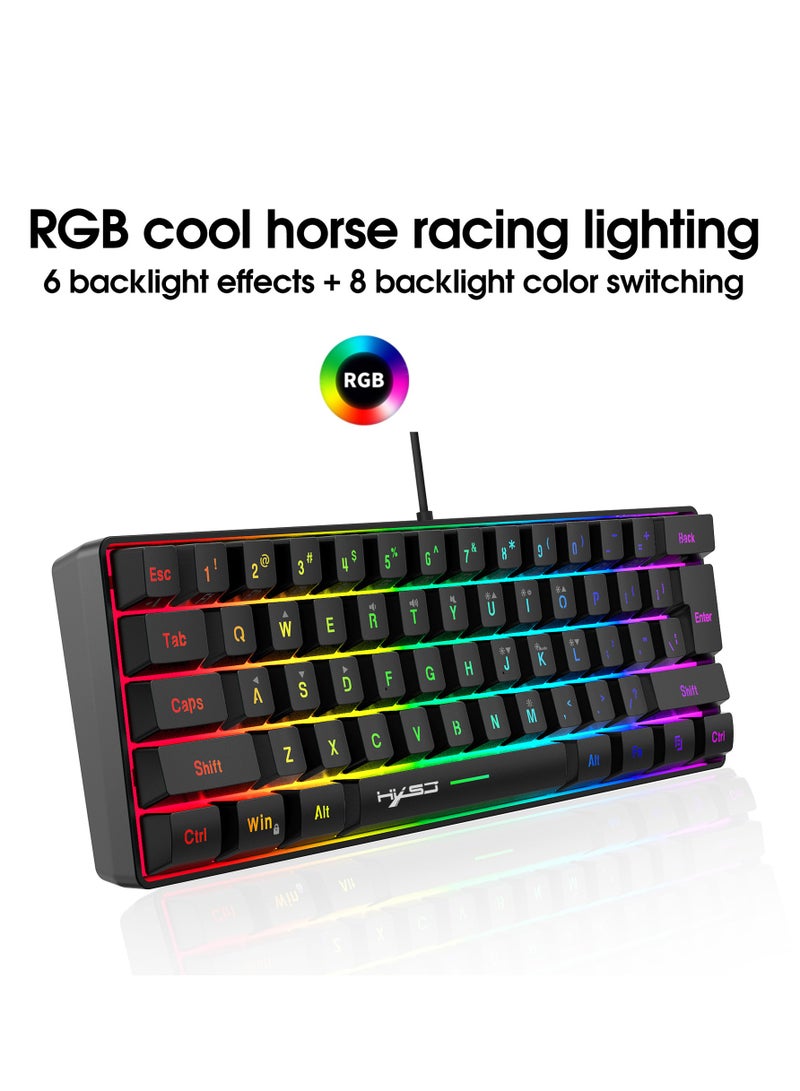 61 Keys RGB Gaming Keyboard 60% Mini Wired Waterproof For Gamer - Image 3