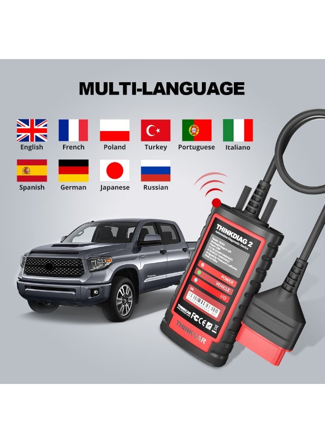 THINKCAR Thinkdiag2 Bidirectional OBD2 Diagnostic Scanner for All Systems for iOS and Android, Bluetooth 5.0 with CAN FD Protocol, AutoVIN, Active Test, Over 15 Reset Functions, ECU Coding - Image 5