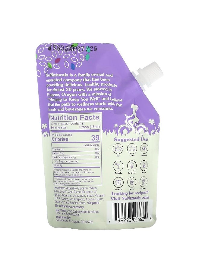NuNaturals NuNaturals, NuStevia Pourable Chai Spice Syrup, 6.6 fl oz,  (0.2 l)  - Image 2