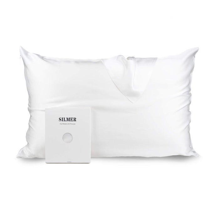 100 MULBERRY SILK PILLOWCASE FOR HAIR AND SKIN BOTH SIDES 22 MOMME 800 THREAD COUNT PILLOWCASE COVER WITH HIDDEN ZIPPER ULTRASOFT AND BREATHABLE 1PC WHITE QUEEN 2030
