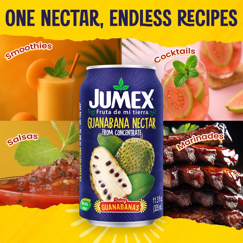 عصير جومكس من فاكهة السورسيوب - مصنوع من هريس فاكهة الجوانابانا - مركز عصير الجوانابانا لخلط عصائر الفواكه الاستوائية، خلطات الكوكتيل ومشروبات الأطفال - 11.3 أونصة، عبوات مشروبات معلبة عدد 24 - Image 5