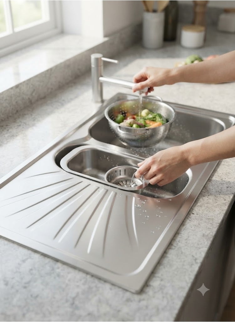 Teka STARBRIGHT 80 E-XN 2B 1D Inset reversible sink with matt finish in 80 cm - Image 3
