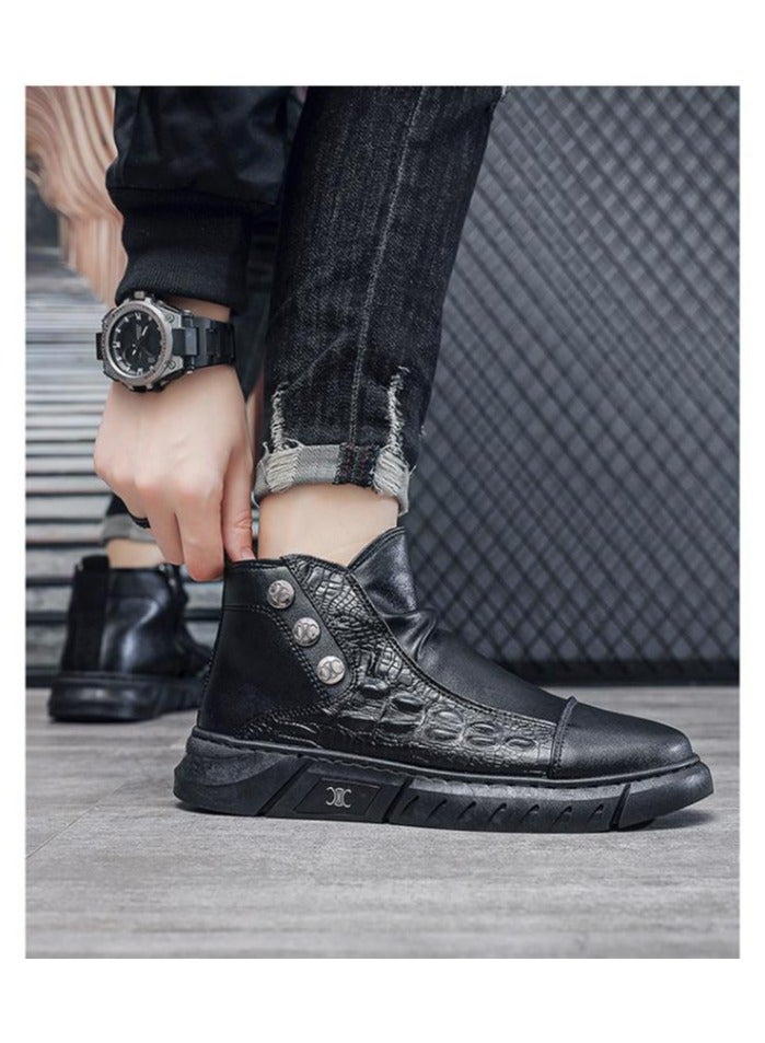 KUYING New Men's Casual Leather Boots - Image 3