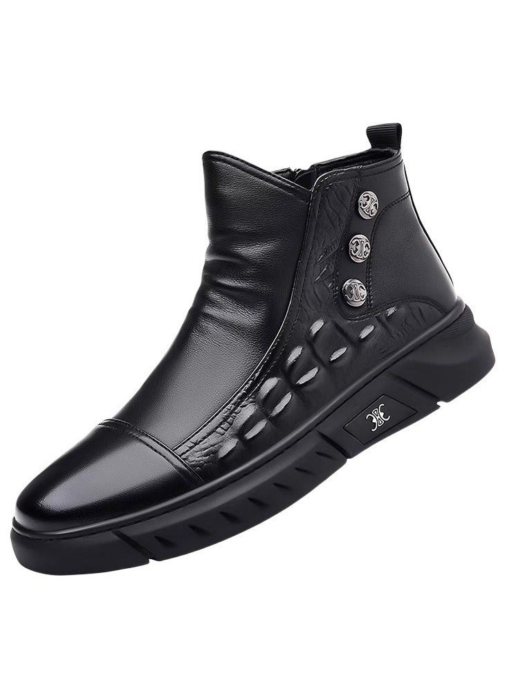 KUYING New Men's Casual Leather Boots - Image 1