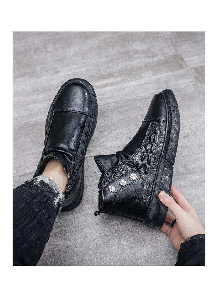 KUYING New Men's Casual Leather Boots - Image 4