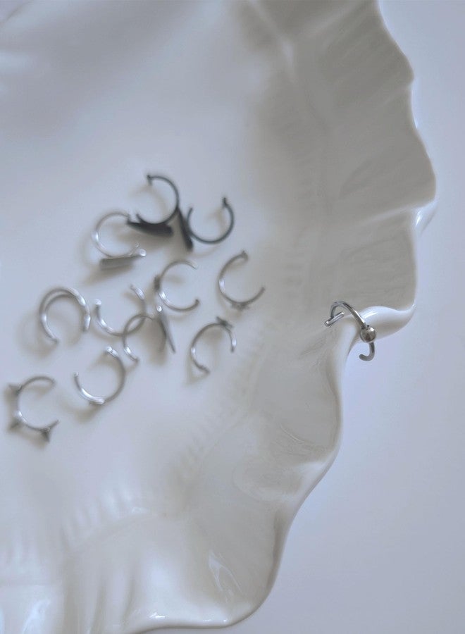 TKWXE Fake Lip Piercing Faux Lip Ring Cuffs Clip on Faux Snake Bites Hoops Non Piercings Jewelry Vampire Teeth Fangs - Image 3