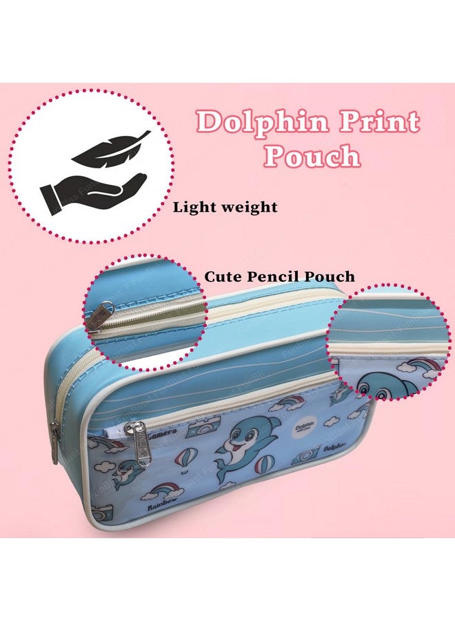 FunBlast Pouches for Kids and Adults - Dolphin Print Pouch, Multi-Purpose Zipper Pencil Case, Cosmetic Pouch, Travel Pouch, Storage Organizer Pouch, Stationery Holder Case (Dolphin) - Image 5