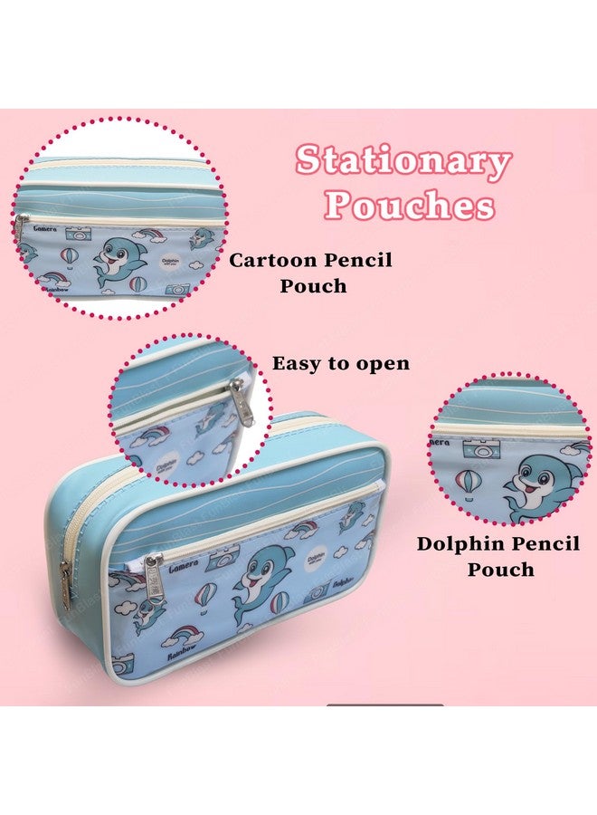 FunBlast Pouches for Kids and Adults - Dolphin Print Pouch, Multi-Purpose Zipper Pencil Case, Cosmetic Pouch, Travel Pouch, Storage Organizer Pouch, Stationery Holder Case (Dolphin) - Image 3